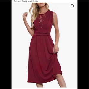 New Ruched Midi Formal Occasion Dress